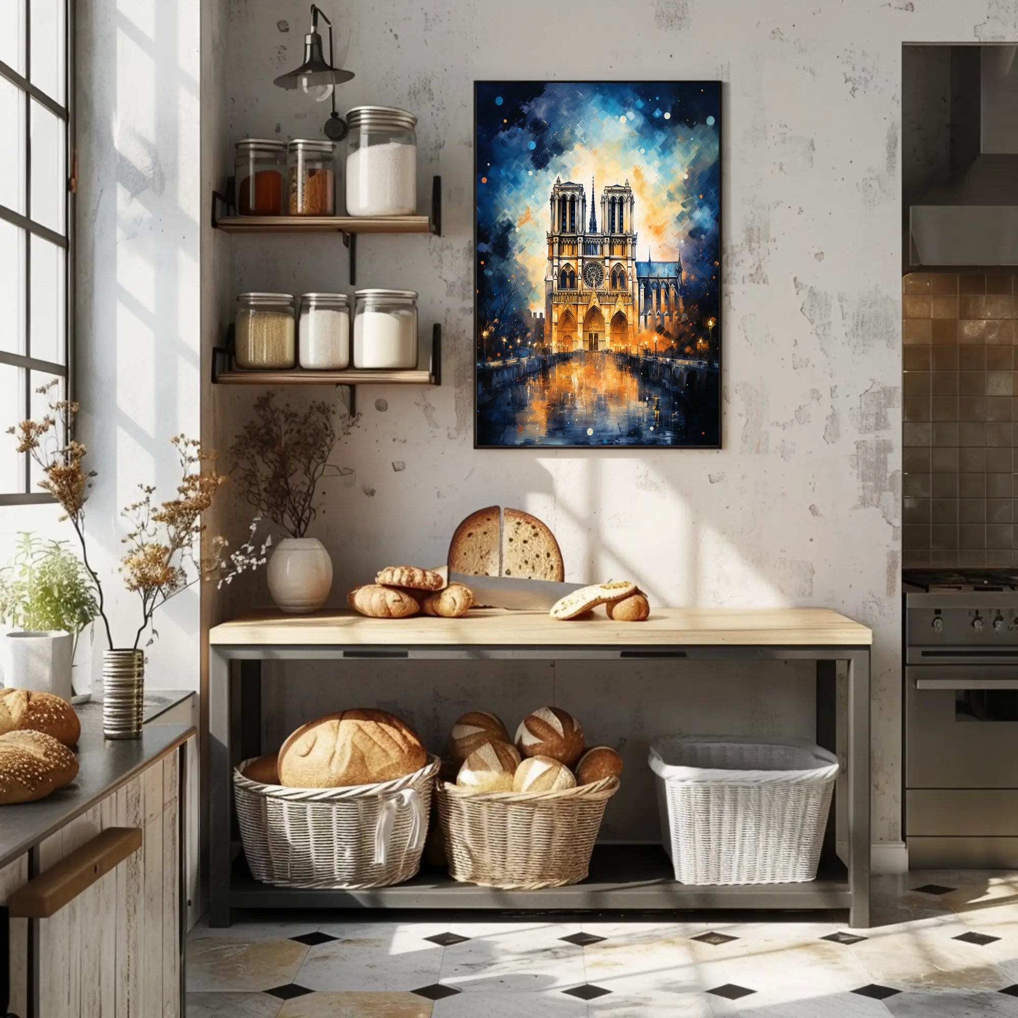 Notre-Dame De Paris A Nighttime Poster