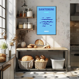 Santorini Greece Minimalist Landscape Travel Poster PosterGoat