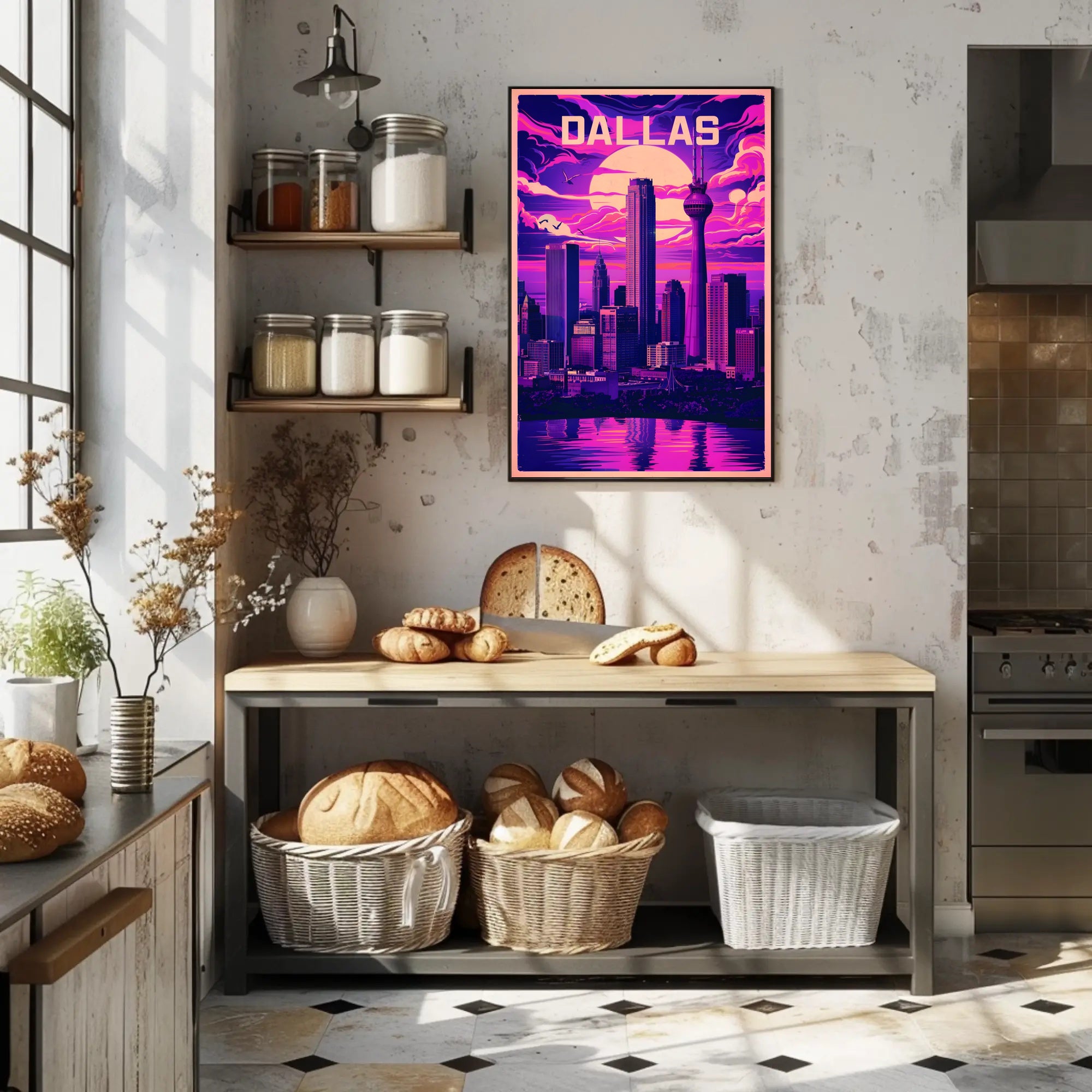 Dallas Skyline at Dusk Poster