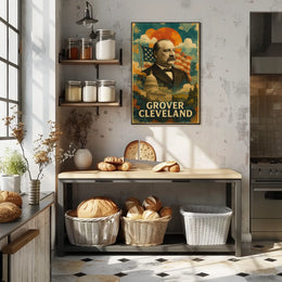 Grover Cleveland 24th President of the United States Layered Digital Collage Poster