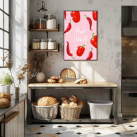 Spicy Peppers Illustration: Abstract Artistic Poster PosterGoat