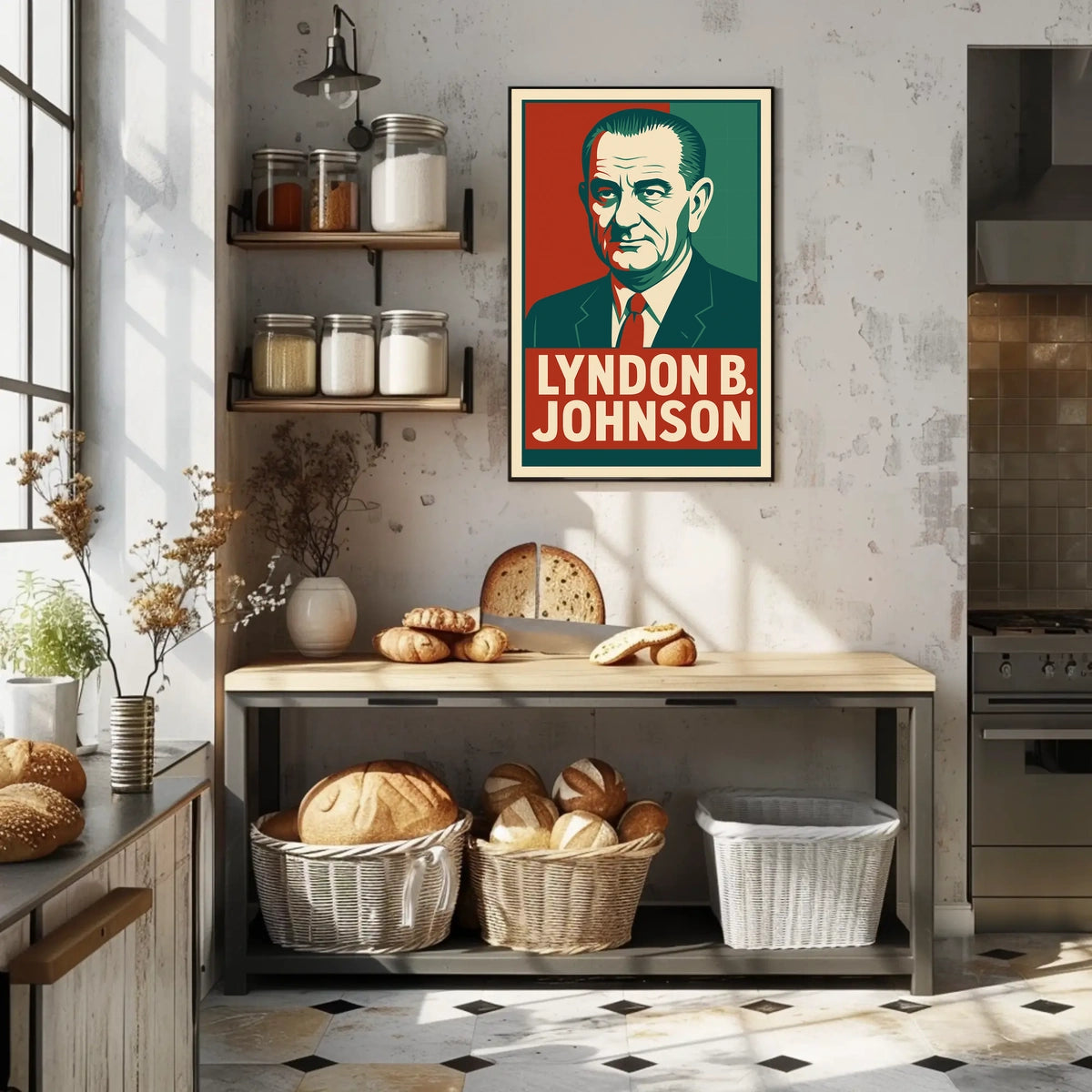 Lyndon Johnson Presidential Portrait Photography Poster
