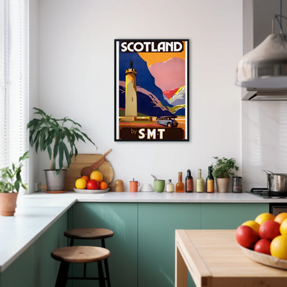 Scotland SMT Bus Travel Vintage Poster