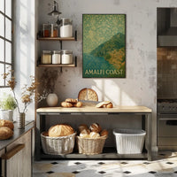 Amalfi Coast Poster Wall Art Coastal Decor For Home