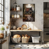 Rustic Cottage In Autumn Poster