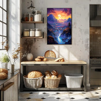 Enchanted Valley At Sunset Poster