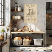 Harry S Truman 33rd President Sketch Poster Wall Art Print PosterGoat