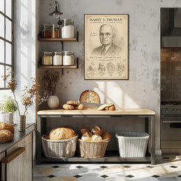 Harry S Truman 33rd President Sketch Poster Wall Art Print PosterGoat