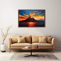 Volcanic Eruption Art Poster: Dynamic Natural Power