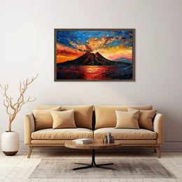 Volcanic Eruption Art Poster: Dynamic Natural Power