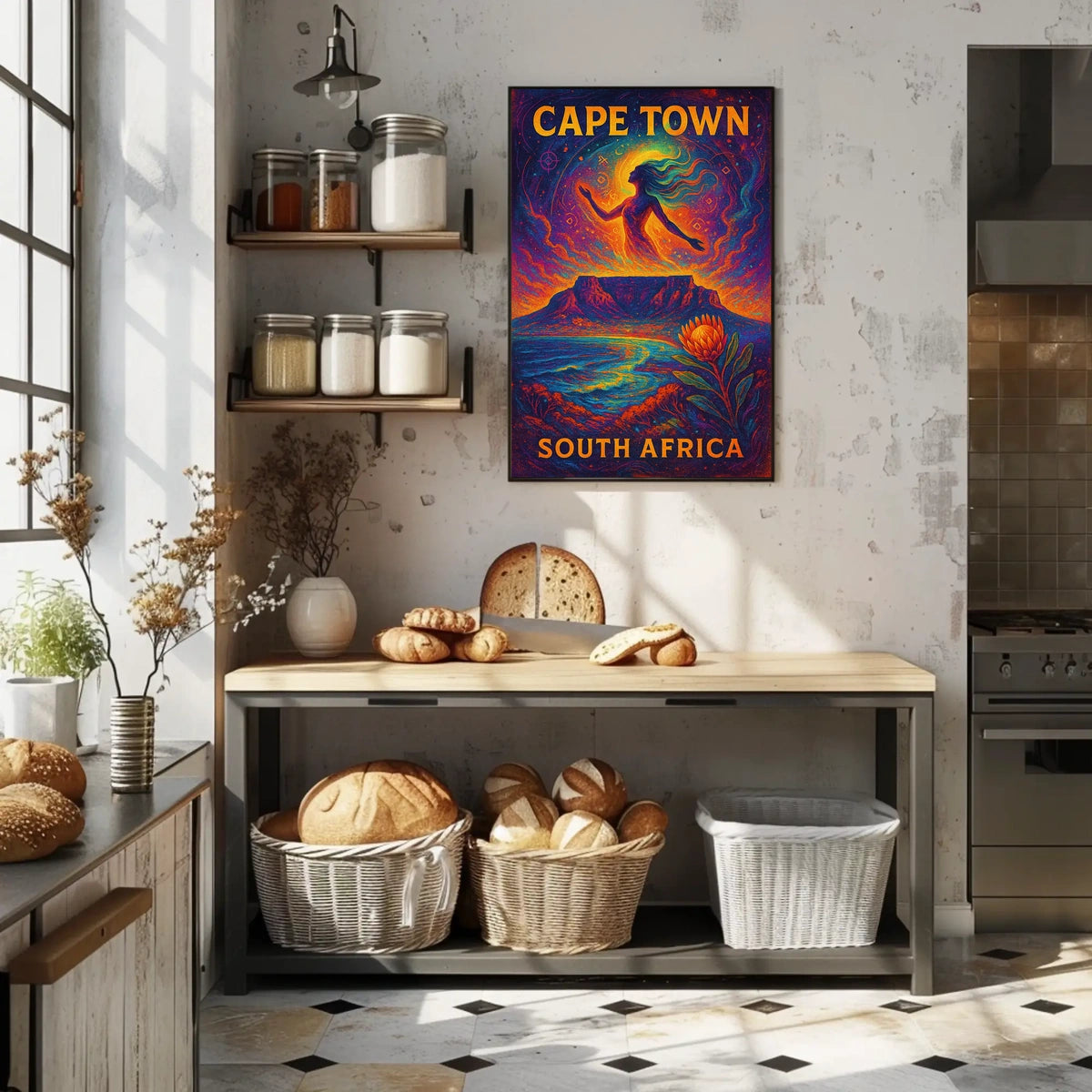 Cape Town Dreamscape Psychedelic Art Poster Print