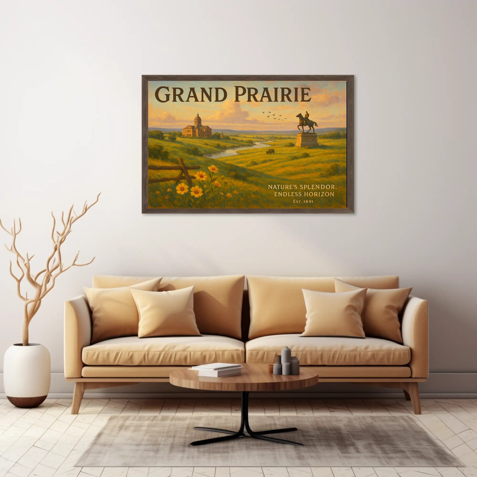 Grand Prairie Travel Poster Art Print