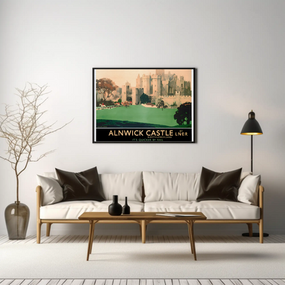 Alnwick Castle - It's Quicker by Rail Poster