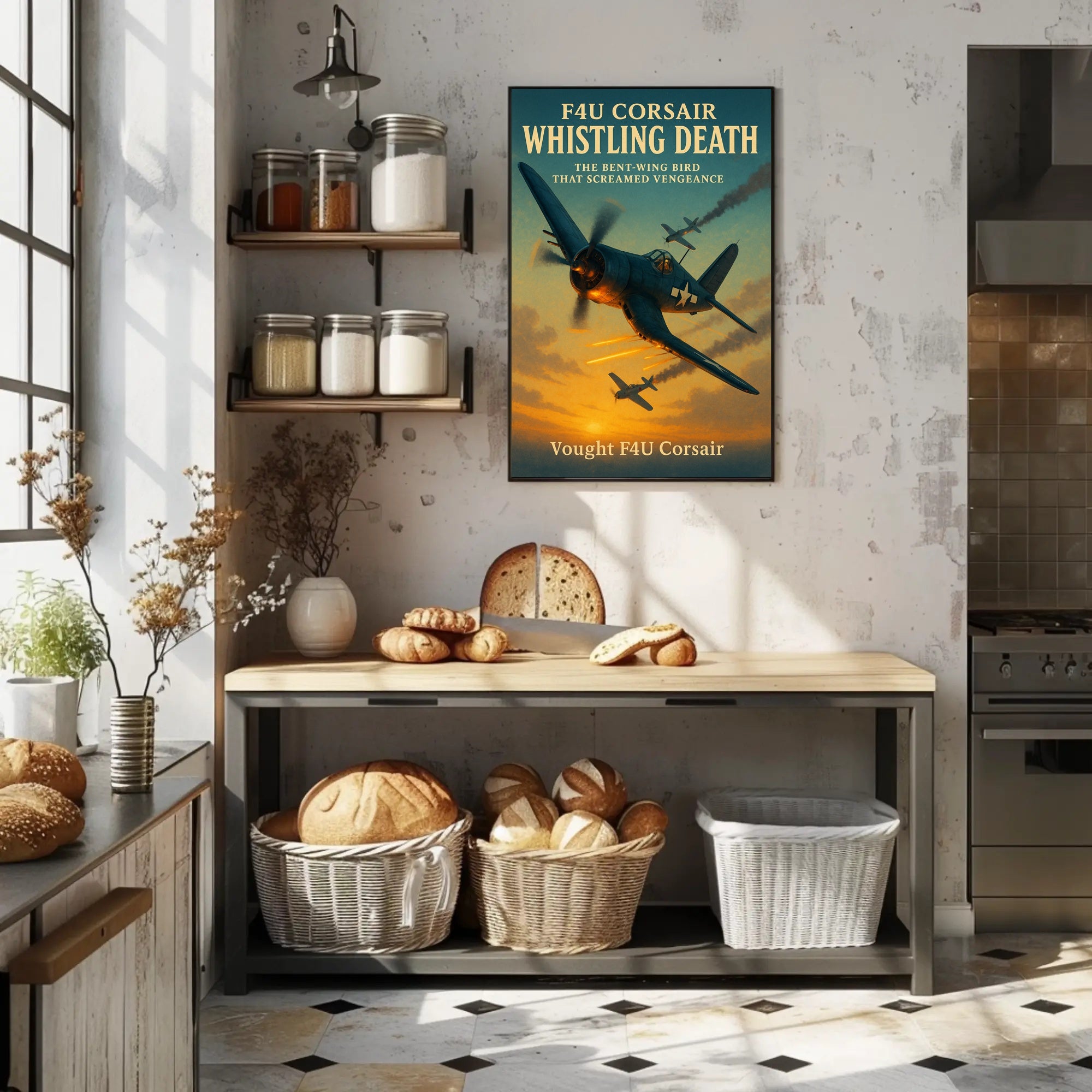 F4U Corsair Fighter WWII Poster