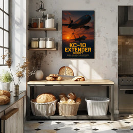KC-10 Extender Aircraft Sunset Military Recruitment Poster