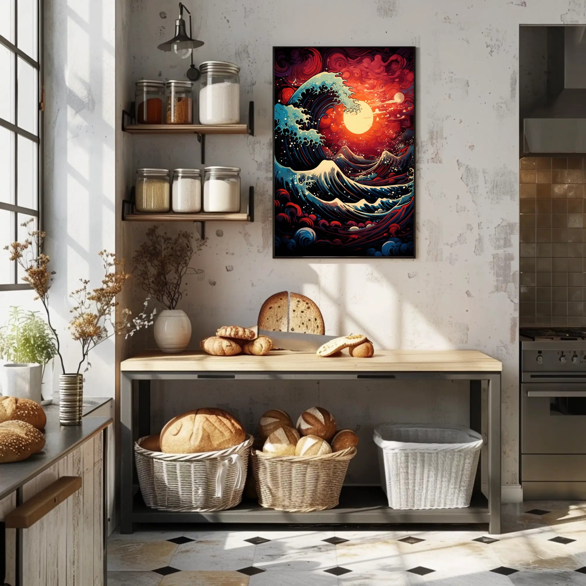 The Great Wave At Sunset Poster PosterGoat