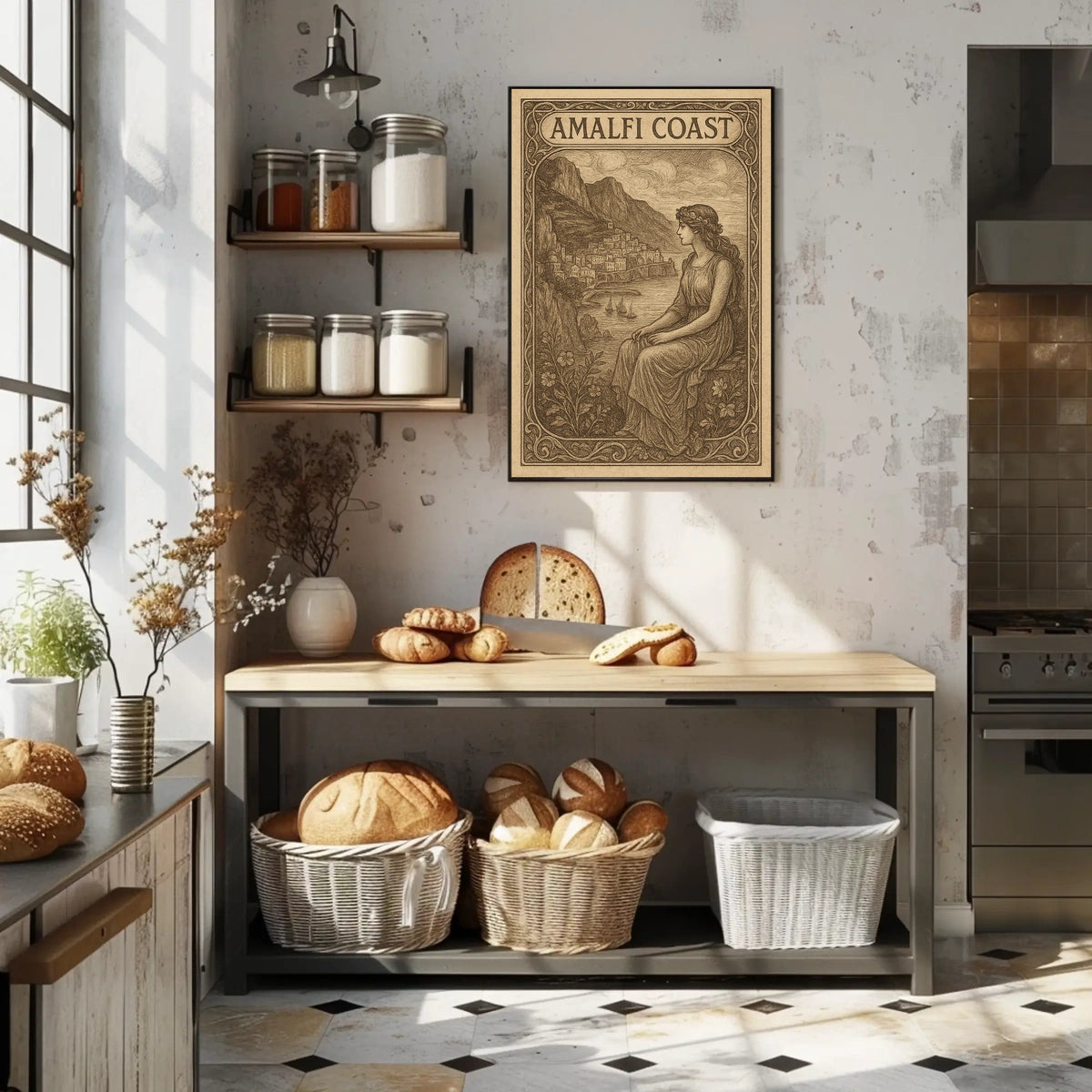 Amalfi Coast A Timeless View Poster Coastal Wall Art