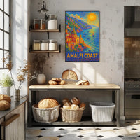 Amalfi Coast Poster Wall Art for Coastal Home Decor