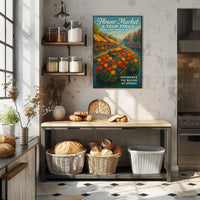 Tulip Market Canal Poster Vibrant Spring Home Decor Lovers