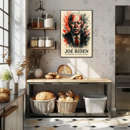 President Joe Biden Watercolor Art Poster - Historical or Presidential Poster