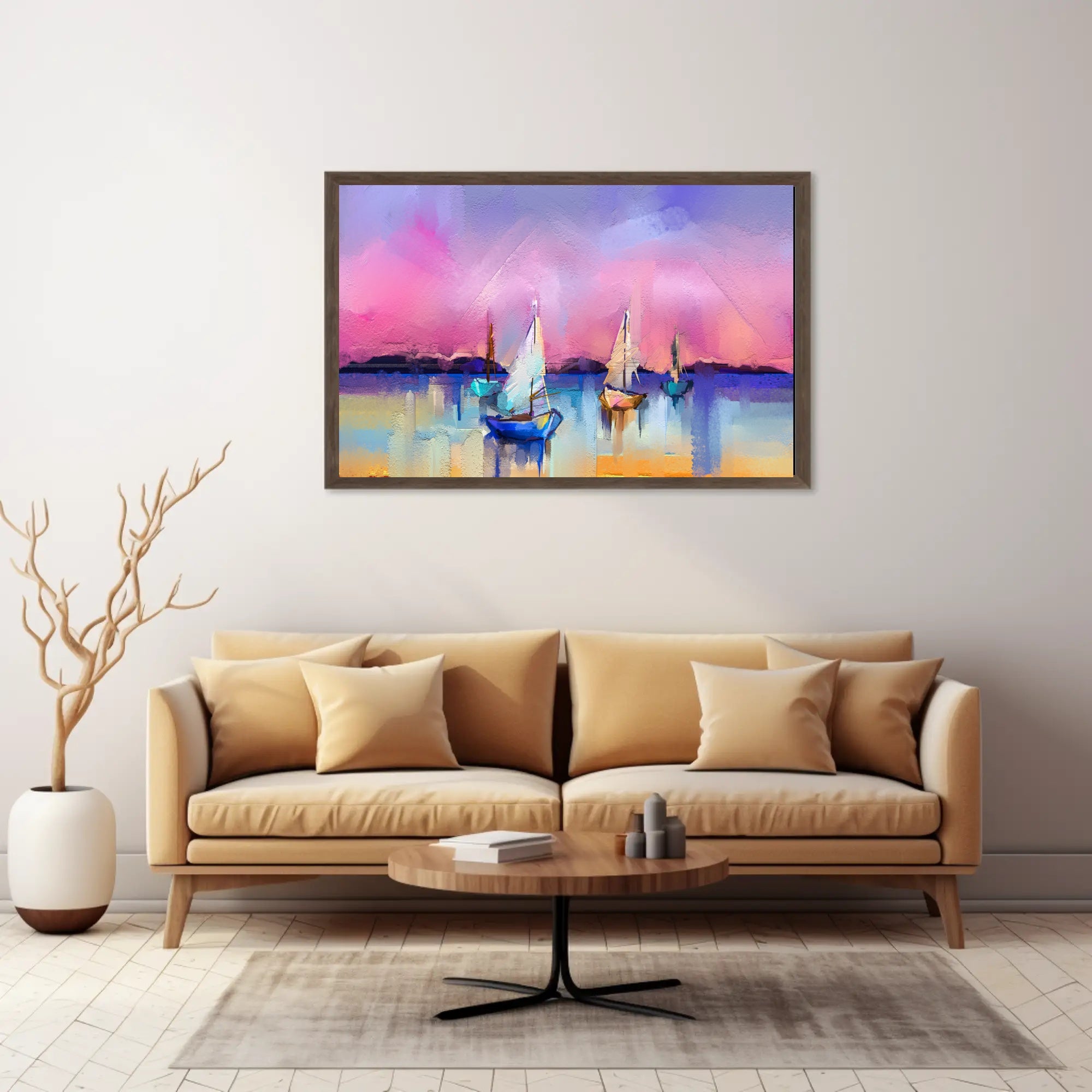 Serene Sunset Sails Poster