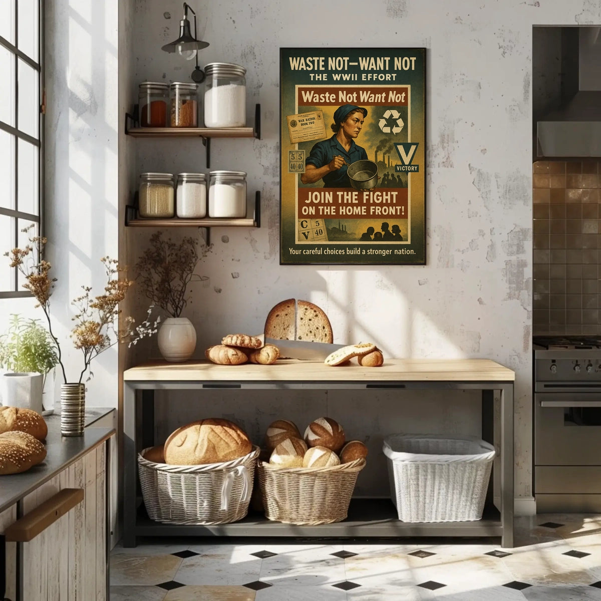 Waste Not Want Not WWII Effort Poster