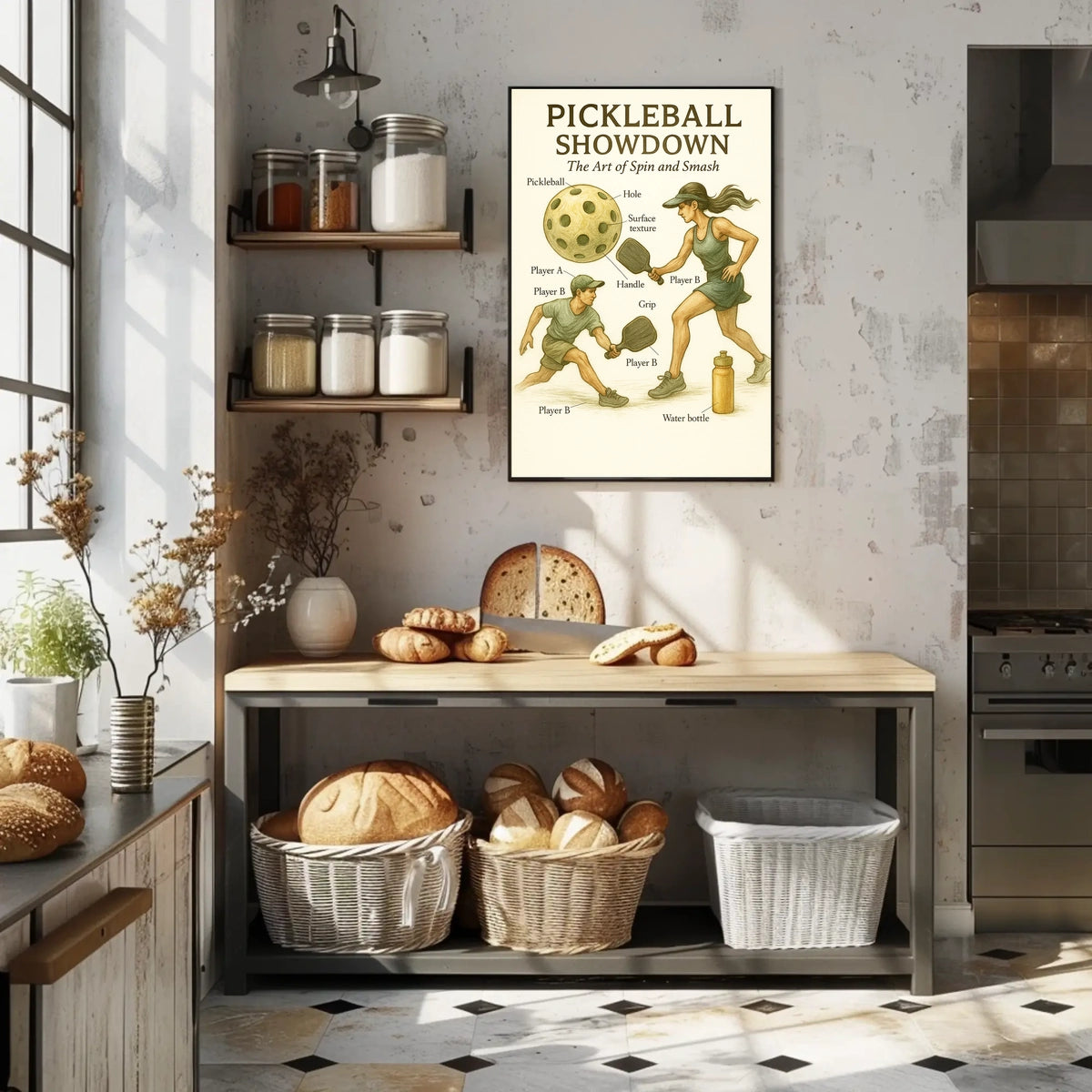 Pickleball Showdown The Art Of Spin Poster