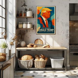Political Leadership Abstract Art Poster: Bold and Patriotic