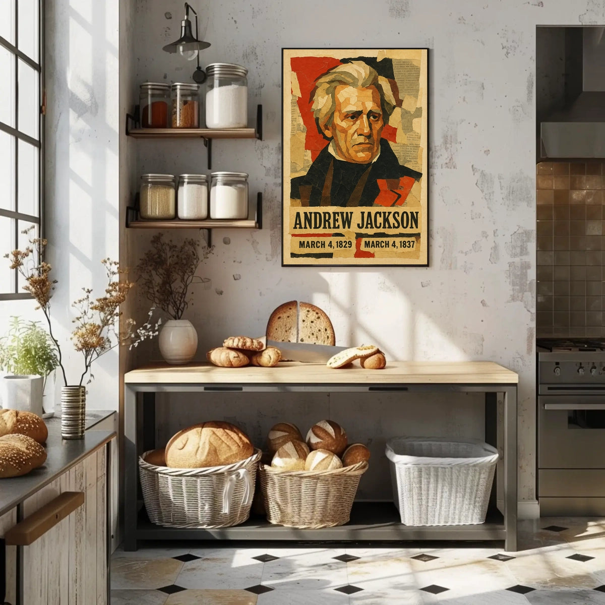 Andrew Jackson 7th President of the United States Layered paper Collage Poster