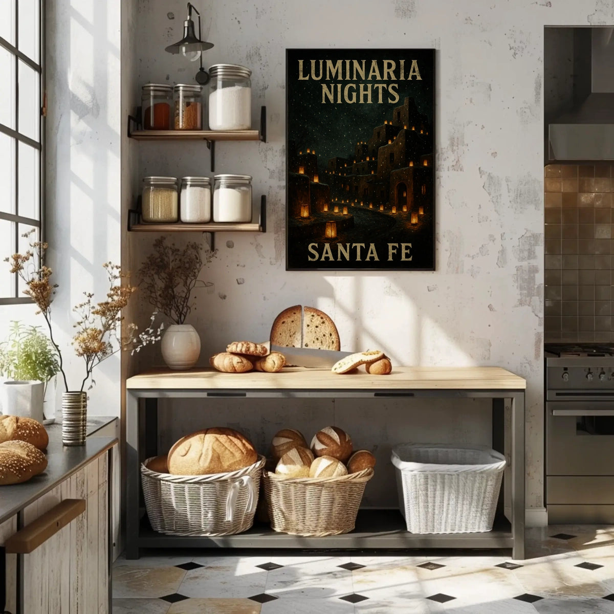 Luminaria Nights in Santa Fe Poster