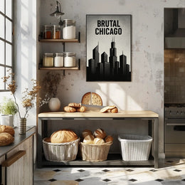 Bold Black-and-White Chicago Skyline Urban or Cityscape Poster