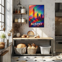 Albany Skyline Abstract Art Poster: Vibrant Cityscape