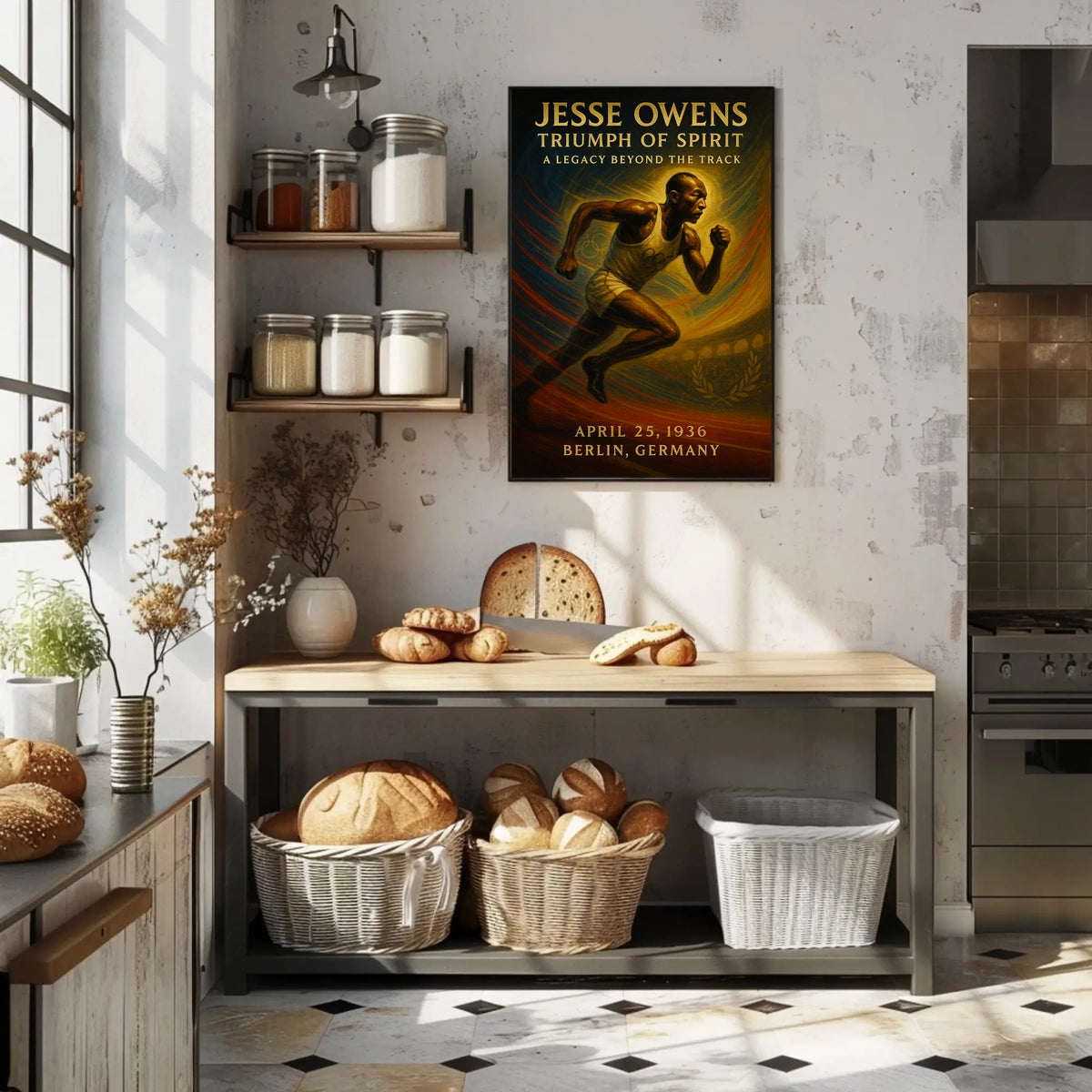 Jesse Owens Vintage Olympic Triumph Poster Art