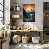 Breathtaking Sunset Mountain Landscape National Park Poster