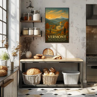 Vermont Travel Poster Vintage Scenic Wall Art
