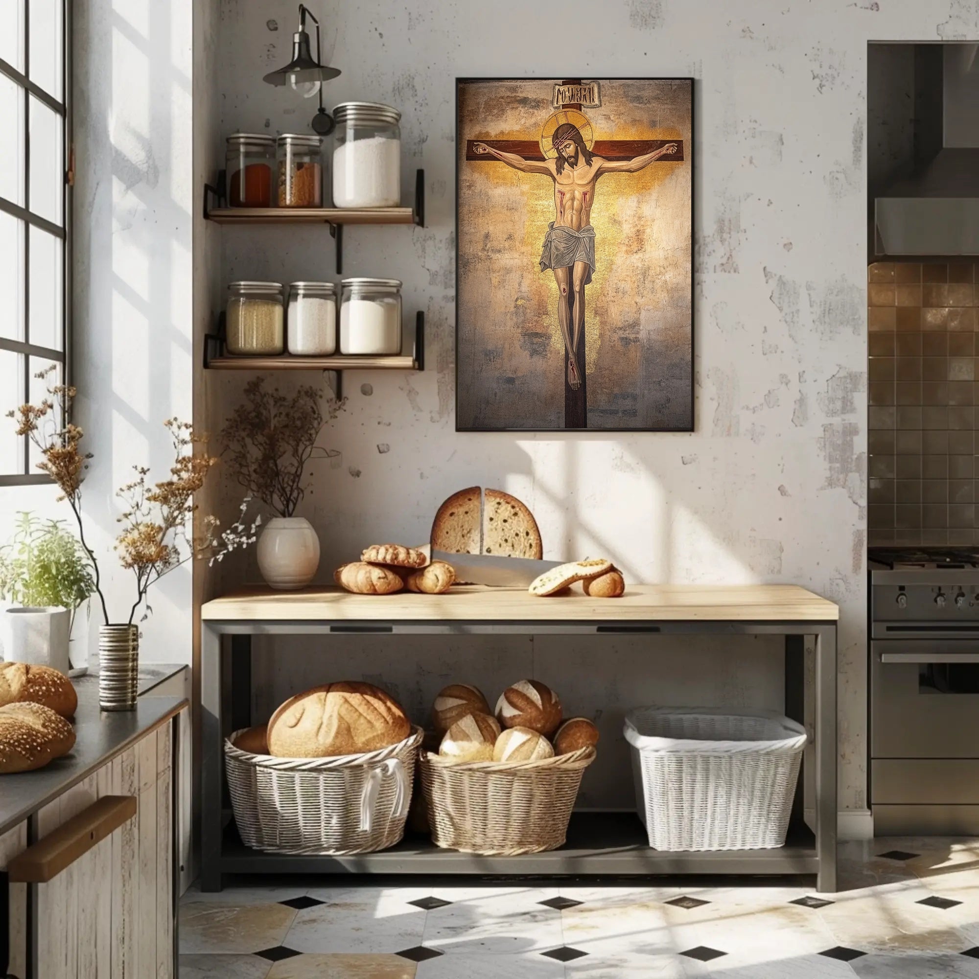 Religious Crucifixion Scene: Historical or Spiritual Art Poster