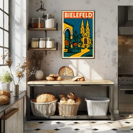 Bielefeld A Nighttime Cityscape Poster