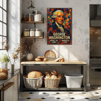 George Washington 1st President of the United States Glitch Hop Art Poster