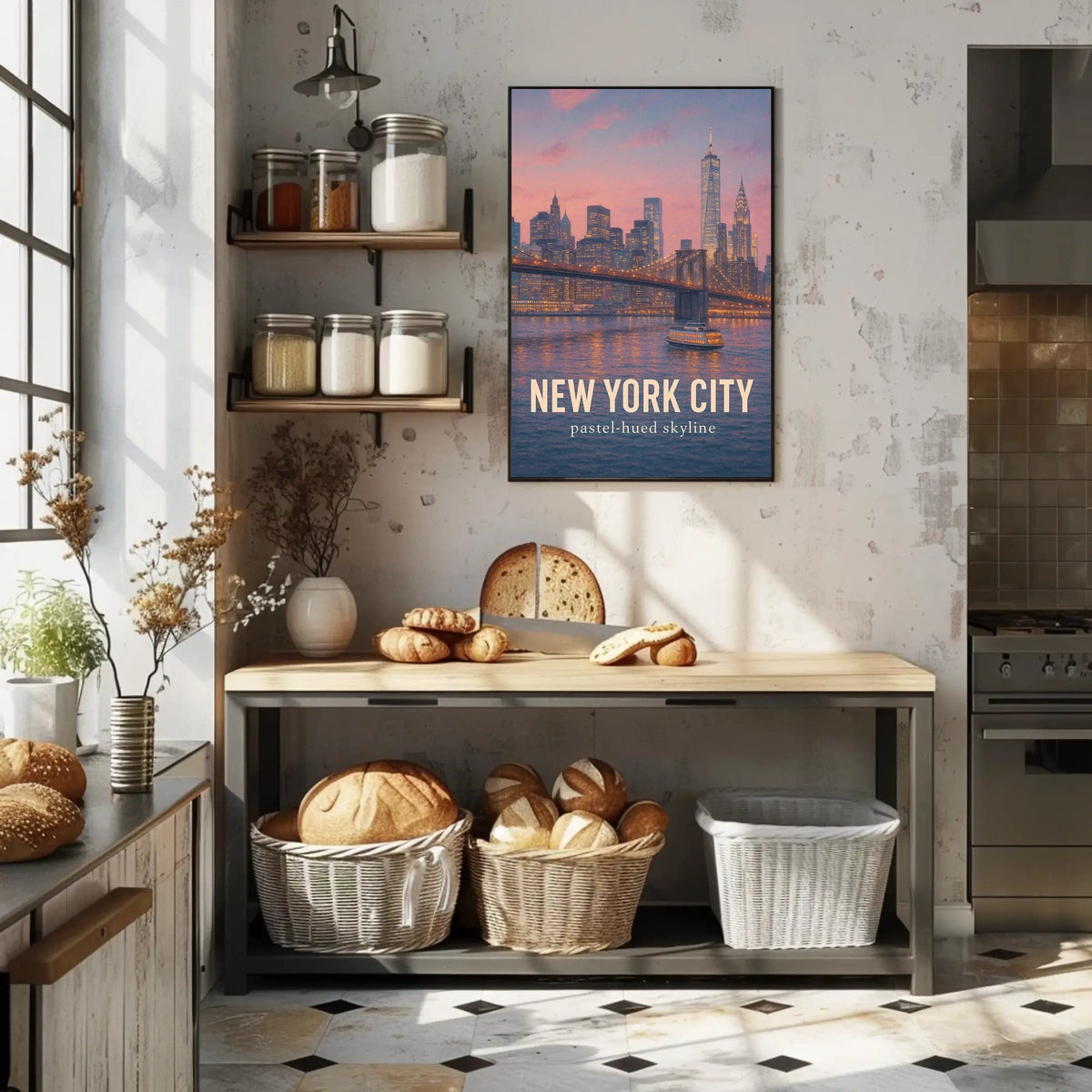 New York City Pastel-Hued Skyline Poster