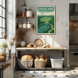 Central Park Skyline Art Travel Poster