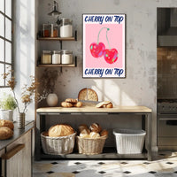 Cherry Delight: Vibrant Abstract Art Piece - Artistic Poster PosterGoat