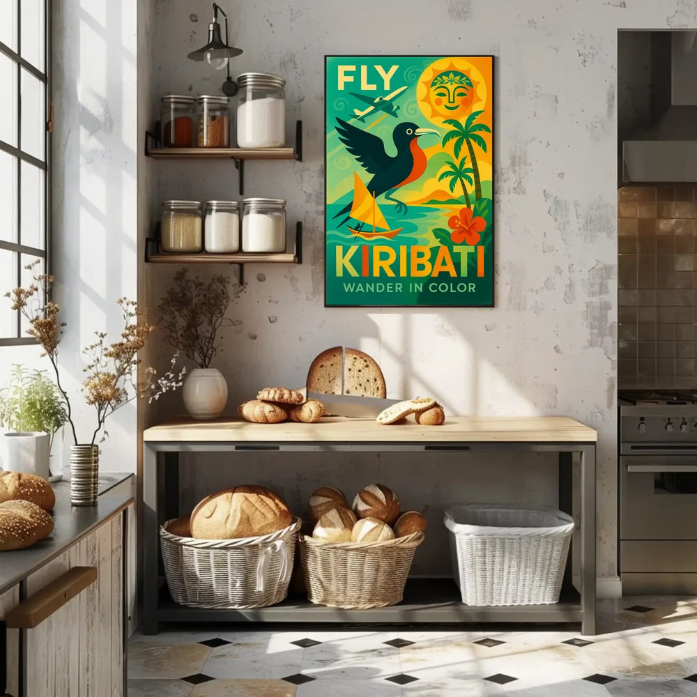 Vibrant Kiribati Travel Poster With Retro Modern Charm PosterGoat