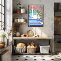 New York Worlds Fair Travel Poster Abstract Wall Art Retro