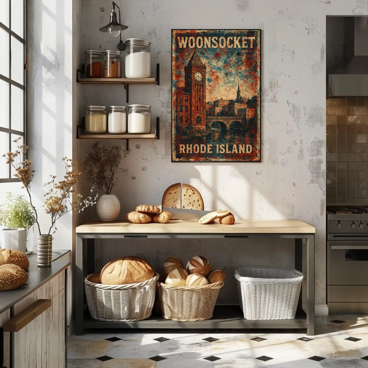 Woonsocket, Rhode Island Vintage Poster