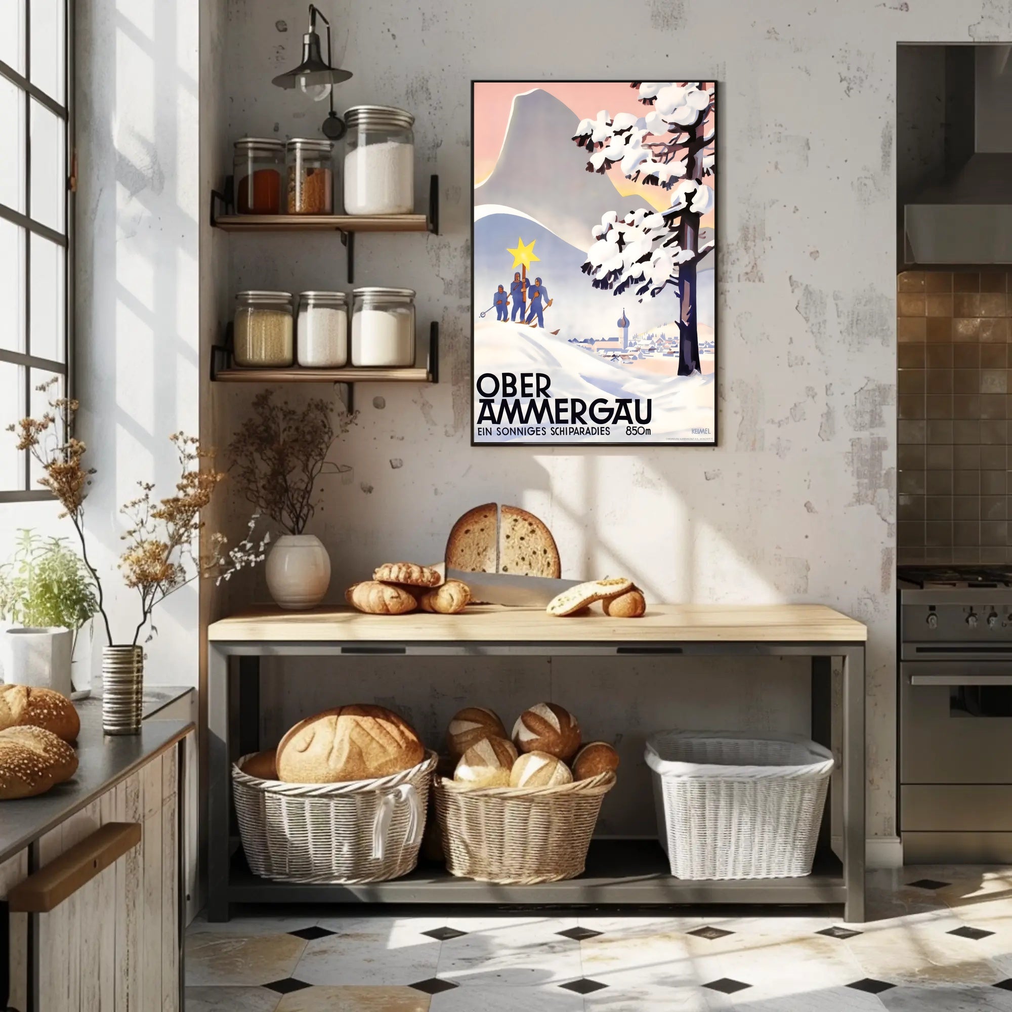 Oberammergau Ski Paradise Poster PosterGoat