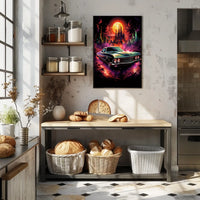Neon Cityscape Drive Poster