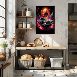 Neon Cityscape Drive Poster