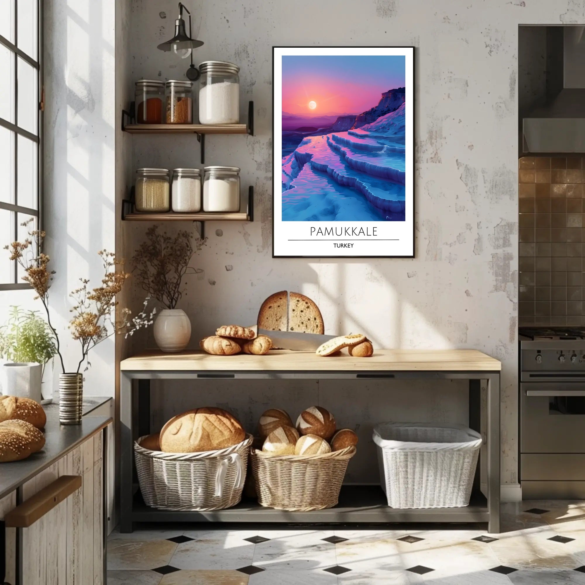 Pamukkale Sunset Travel Poster