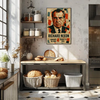 Richard Nixon 37th President of the United States Layered paper Collage Poster