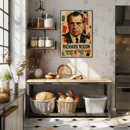 Richard Nixon 37th President of the United States Layered paper Collage Poster